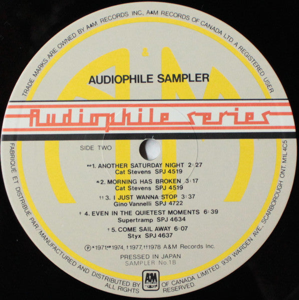 Various : Audiophile Series (LP, Comp, Promo, Smplr)
