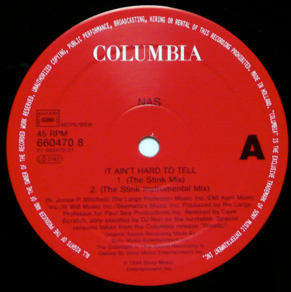 Nas : It Ain't Hard To Tell (The UK Remixes) (12")