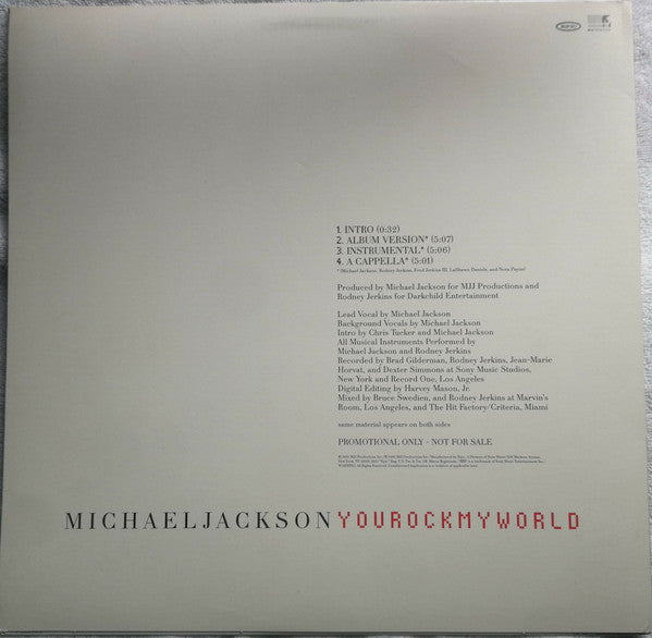 Michael Jackson : You Rock My World (12", Promo)