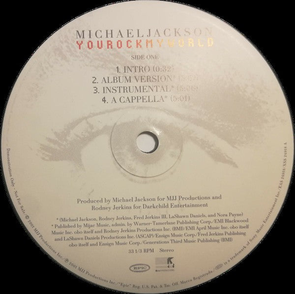 Michael Jackson : You Rock My World (12", Promo)