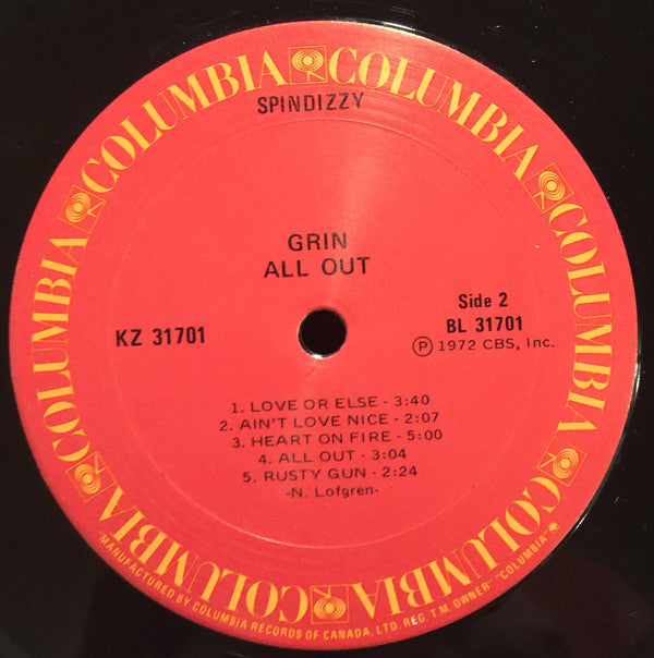 Grin : All Out (LP, Album, RE)