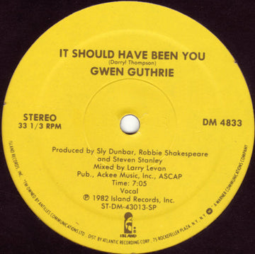 Gwen Guthrie : It Should Have Been You (12", SP)