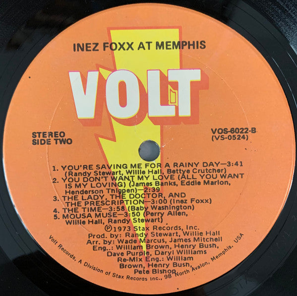 Inez Foxx : Inez Foxx At Memphis (LP, Album, Son)