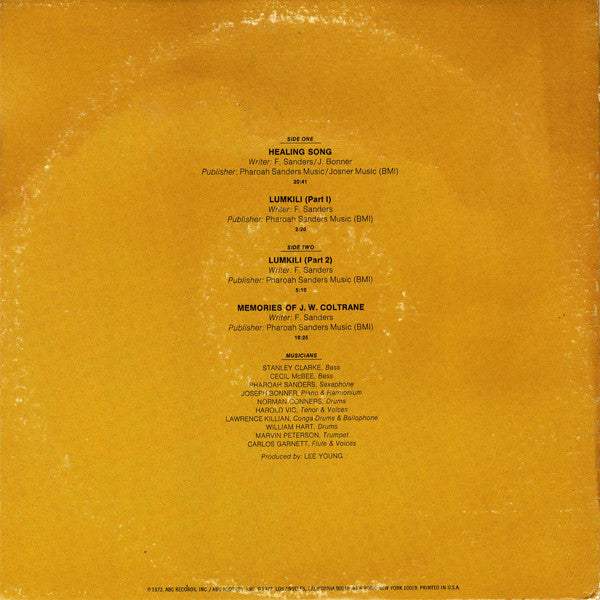 Pharoah Sanders : Live At The East (LP, Album, Ind)