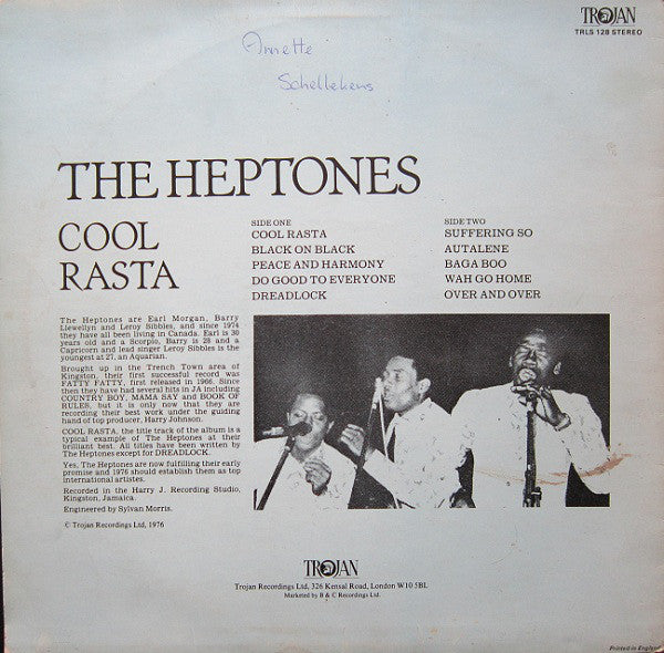 The Heptones : Cool Rasta (LP, Album)