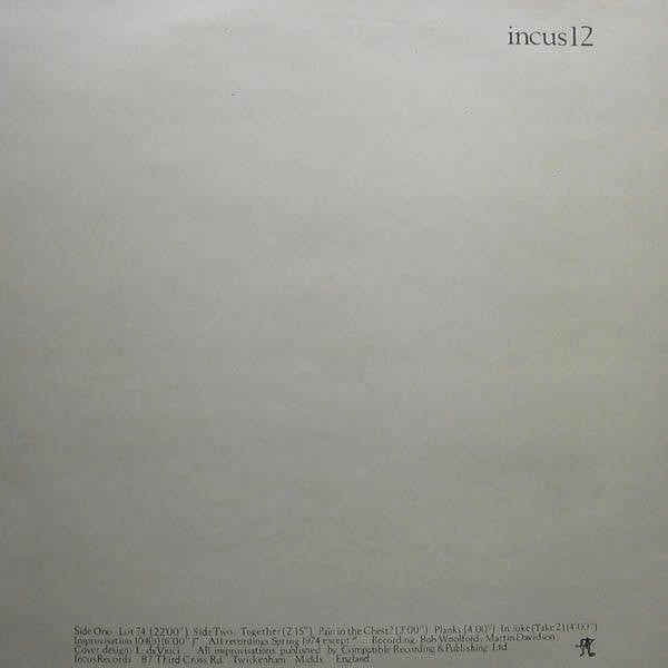 Derek Bailey : Lot 74 - Solo Improvisations (LP, Album)