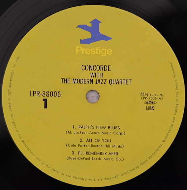 The Modern Jazz Quartet : Concorde (LP, Album, Mono, RE)