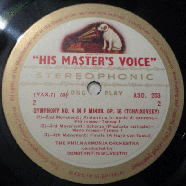Pyotr Ilyich Tchaikovsky, Constantin Silvestri Conducting The Philharmonia Orchestra : Symphony No. 4 In F Minor (LP)