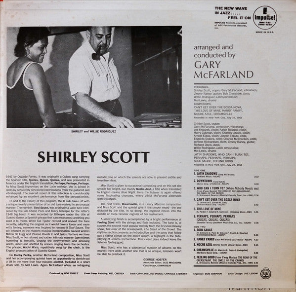 Shirley Scott : Latin Shadows (LP, Album, RE, Gat)