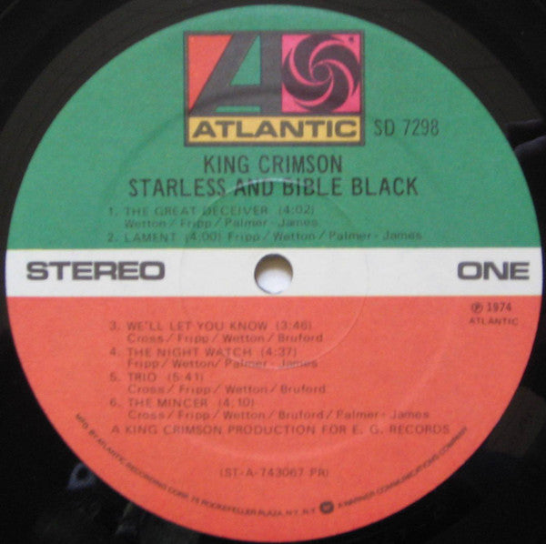 King Crimson : Starless And Bible Black (LP, Album, RP, Pre)