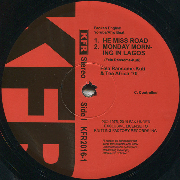 Fela Kuti & Africa 70 : He Miss Road (LP, Album, RE)