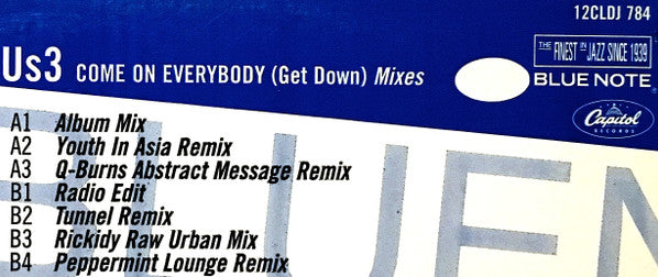 Us3 : Come On Everybody (Get Down) (Mixes) (12")
