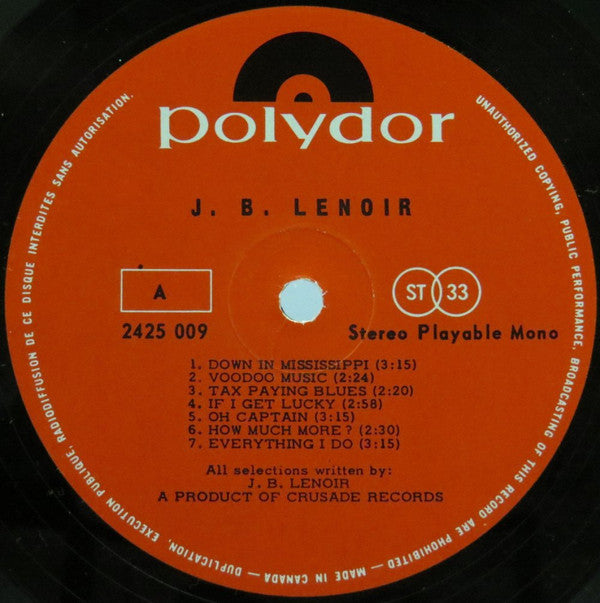 J.B. Lenoir : J.B. Lenoir  (LP, Album)