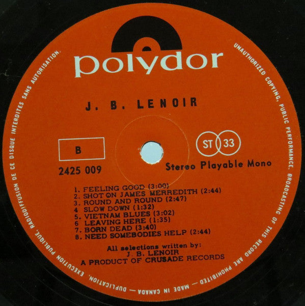 J.B. Lenoir : J.B. Lenoir  (LP, Album)