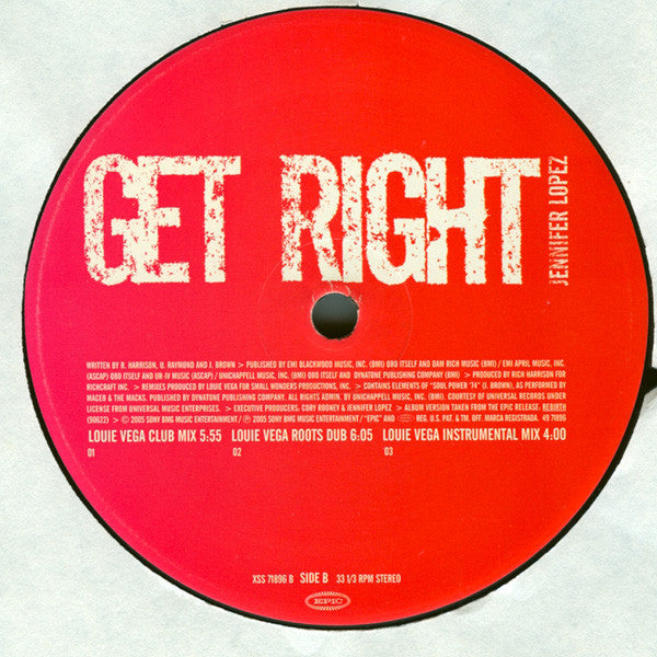 Jennifer Lopez : Get Right (12")
