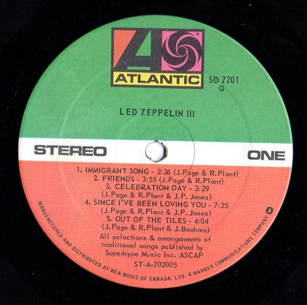 Led Zeppelin : Led Zeppelin III (LP, Album, RE, Gat)