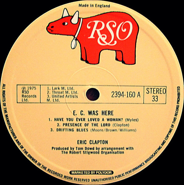 Eric Clapton : E.C. Was Here (LP, Album)