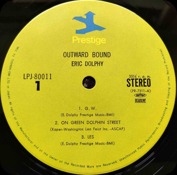 Eric Dolphy : Outward Bound (LP, Album, RE)