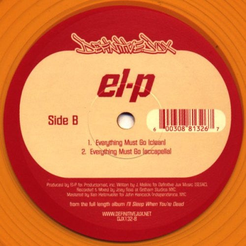 El-P : Everything Must Go (12", Ltd, Cle)