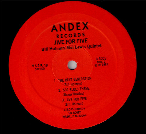 Bill Holman / Mel Lewis Quintet : Jive For Five (LP, Album, RE)