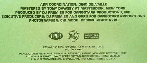 Jeru The Damaja : Come Clean (12", Single, M/Print)