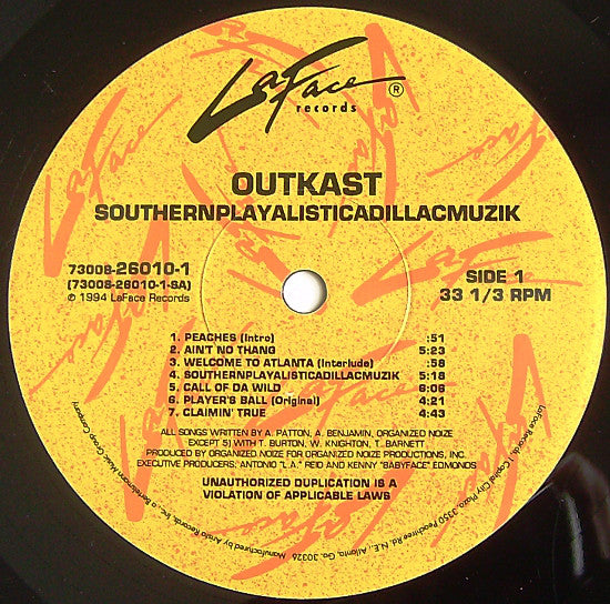 OutKast : Southernplayalisticadillacmuzik (LP, Album)