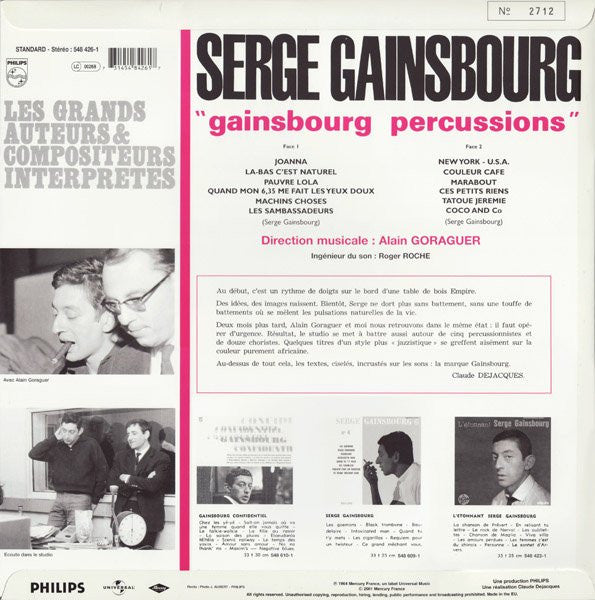 Serge Gainsbourg : Gainsbourg Percussions (LP, Ltd, Num, RE)