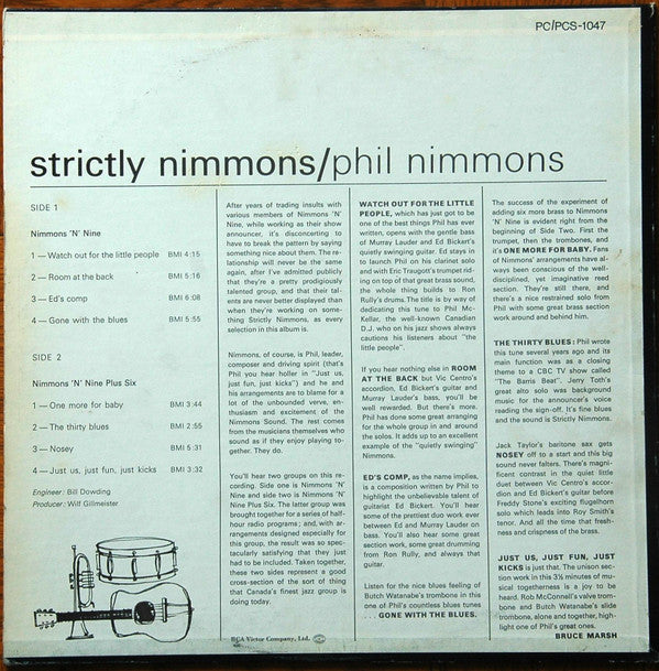 Phil Nimmons : Strictly Nimmons (LP, Album)