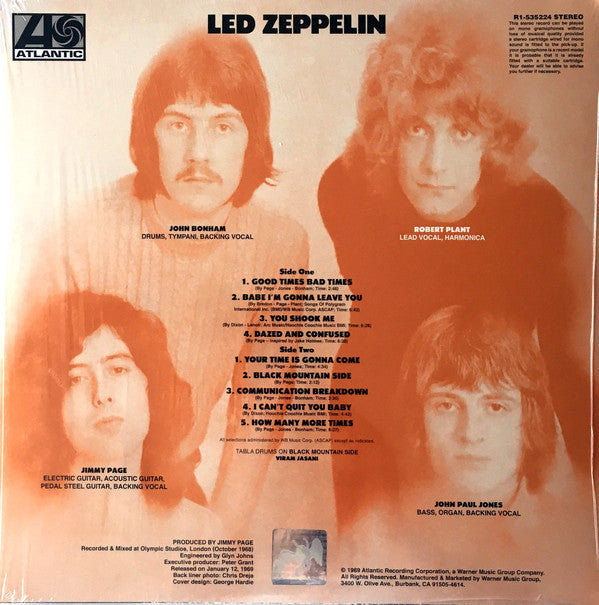 Led Zeppelin : Led Zeppelin (LP, Album, RE, RM, 180)