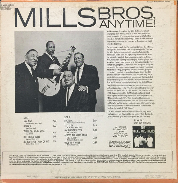 The Mills Brothers : Anytime! (LP)