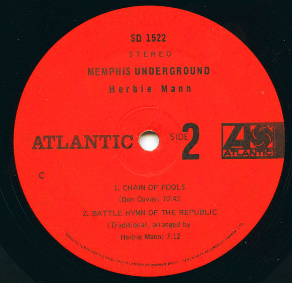Herbie Mann : Memphis Underground (LP, Album)