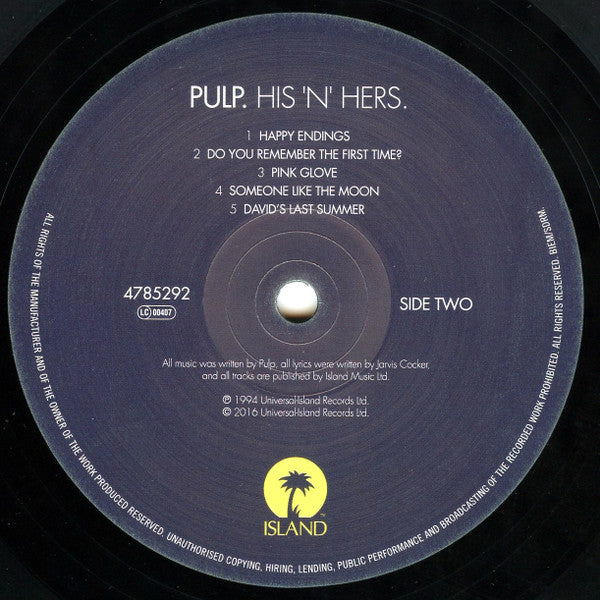 Pulp : His 'N' Hers (LP, Album, RE)