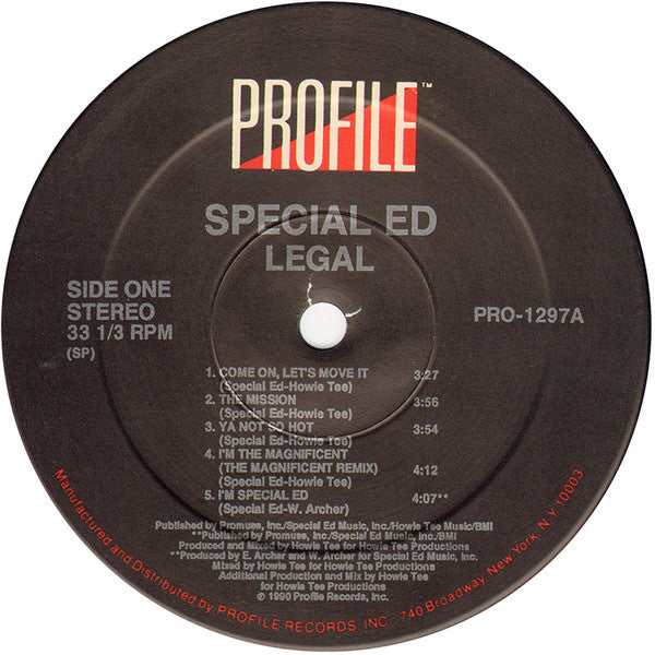 Special Ed : Legal (LP, Album)