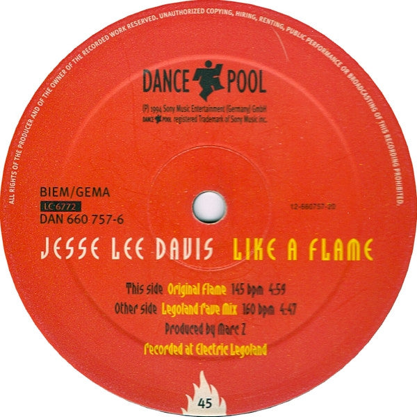 Jesse Lee Davis : Like A Flame (12")