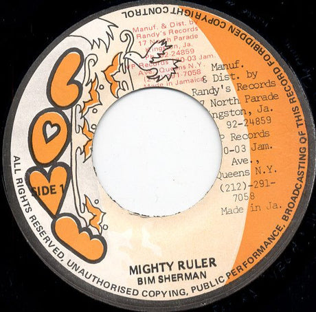 Bim Sherman : Mighty Ruler (7", Single)