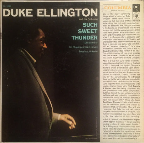 Duke Ellington And His Orchestra : Such Sweet Thunder (LP, Album, Mono)