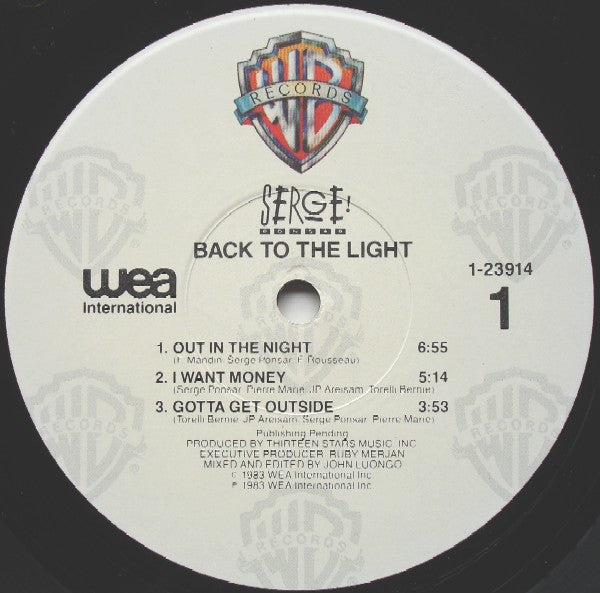 Serge Ponsar : Back To The Light (LP, Album, All)