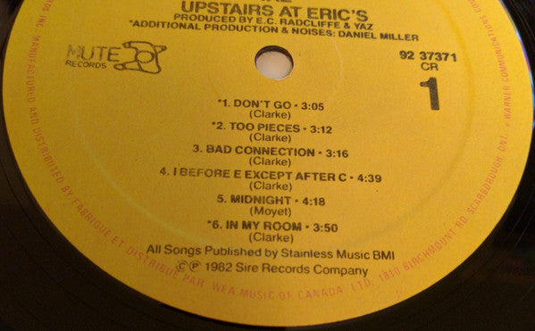 Yazoo : Upstairs At Eric's (LP, Album)