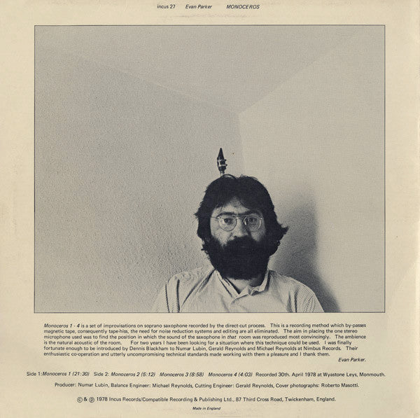 Evan Parker : Monoceros (LP, Album)