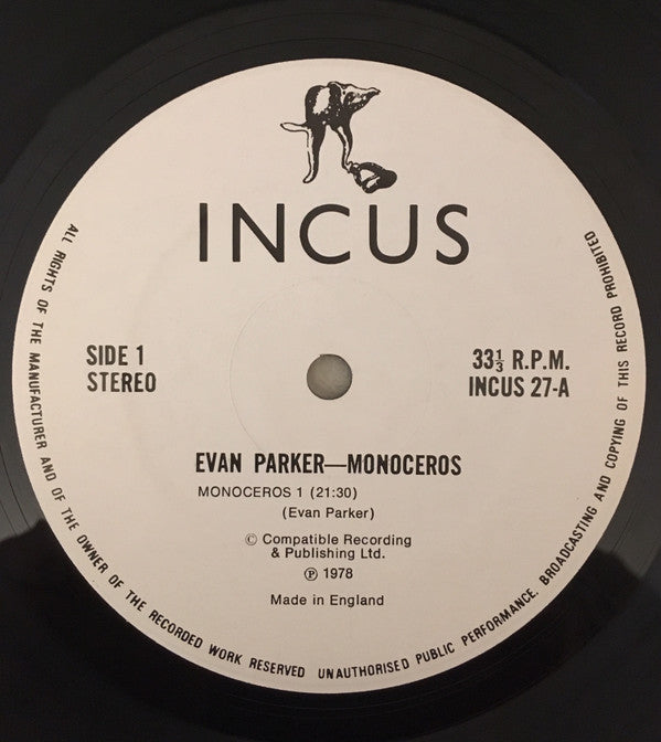 Evan Parker : Monoceros (LP, Album)