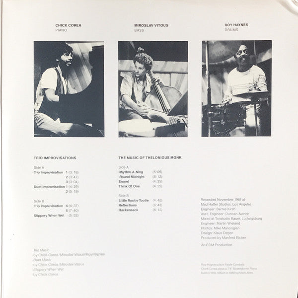 Chick Corea, Miroslav Vitous, Roy Haynes : Trio Music (2xLP, Album)
