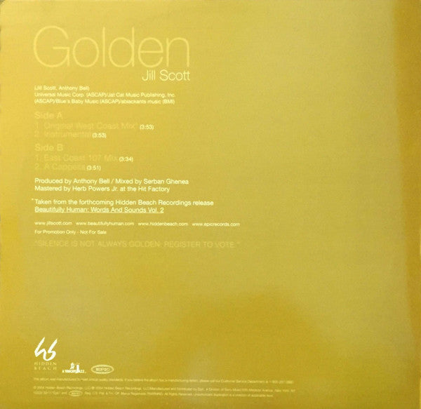 Jill Scott : Golden (12", Promo)