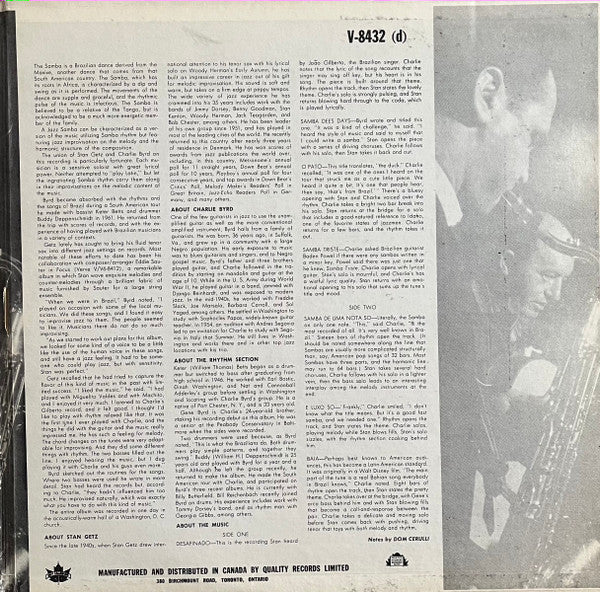 Stan Getz / Charlie Byrd : Jazz Samba (LP, Album, RE)