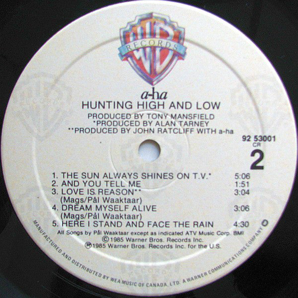 a-ha : Hunting High And Low (LP, Album, Cin)