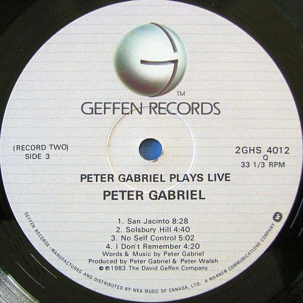 Peter Gabriel : Plays Live (2xLP, Album, Qua)