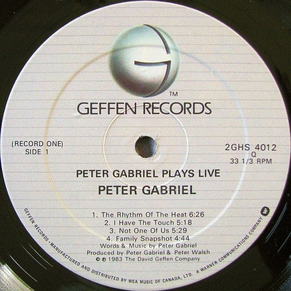Peter Gabriel : Plays Live (2xLP, Album, Qua)