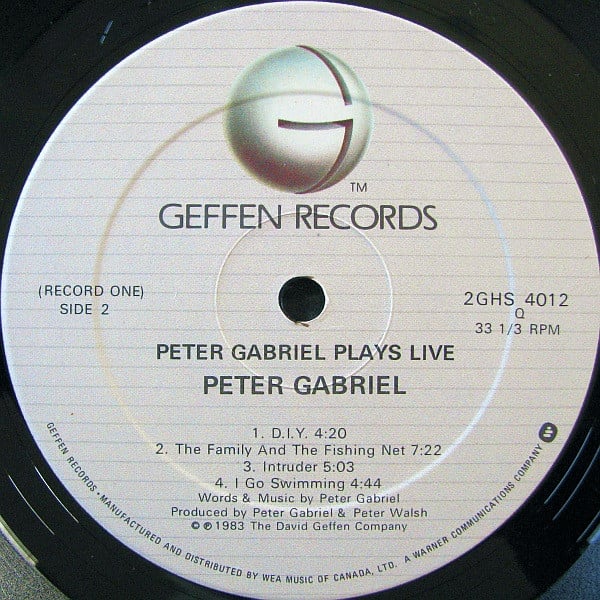 Peter Gabriel : Plays Live (2xLP, Album, Qua)