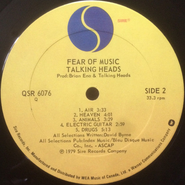 Talking Heads : Fear Of Music (LP, Album, Qua)