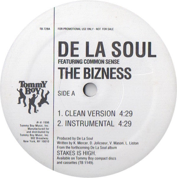 De La Soul Featuring Common : The Bizness (12", Promo)