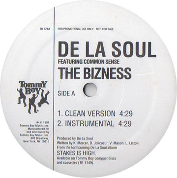 De La Soul Featuring Common : The Bizness (12", Promo)